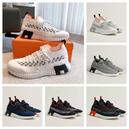 Fashion Famous New Flex Men Sneakers Shoes Knit Leather Braided Technical Canvas Sports Runner Skateboard Shoe White Lace Up Rubber Sole Outdoor Trainers EU38-46