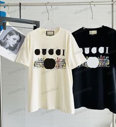 xinxinbuy Men designer Tee t shirt 23ss Milan Colour stripe rabbit short sleeve cotton women white black S-2XL