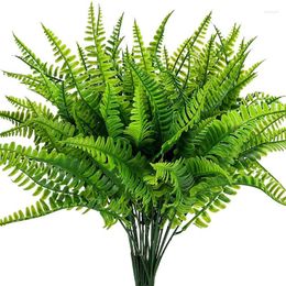 Decorative Flowers Artificial Plant Green Persian Fern Leaves Room Decor Fake Plastic Leaf Grass Home Wedding Party Table Balcony Decoration