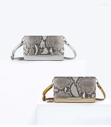 Evening Bags 2023 High Grade Python Skin Lady's Shoulder Bag Fashion Snake Leather Women Messenger Leisure Large Capacity Clutch 45