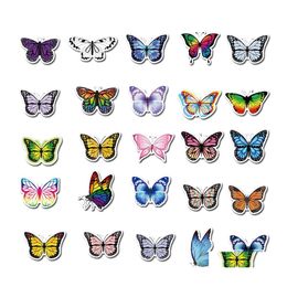 Car Stickers 50Pcs Beautif Butterfly Butterflies Vinyl Decals Laptop Lage Notebook Bottle Wholesale Lots Drop Delivery Mobiles Motor Dhzyn