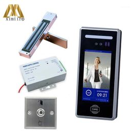 Biometric Dynamic Face Access Control MD18 Facial Recognise Time Attendance 13.56Mhz With Power Supply Exit Button Electric Lock1