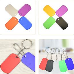 Blank Dog Tags Aluminium Rectangle Discs Blanks Blank Metal Stamping Tag for DIY Decorative Craft Pet Dog ID Tags