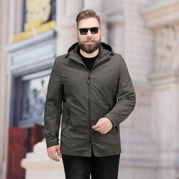 Men's Jackets 2023 Spring And Autumn High Quality Big Plus Size 8xl 7xl Men Coat Casual Loose Have Hat Super Large Sizej Acket