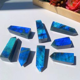 Decorative Figurines Labradorite Crystal Natural Irregular Polished Healing Gemstone Blue Moonstone Crystals For Meditation Home Decoration