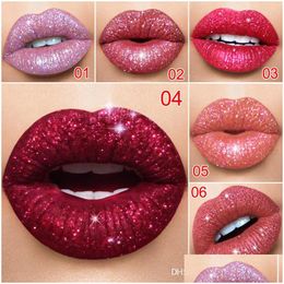 Lip Gloss Cmaadu 6 Colour Shiny Waterproof Shimmer Liquid Tint Lipstick Long Lasting Women Y Nude Pink Red Glitter Makeup Drop Delive Dhztk