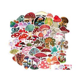 Car Stickers 50Pcs Wholesale Cute Lovely Mushroom Waterproof Sticker For Skateboard Laptop Lage Bicycle Decal Kids Gifts Drop Delive Dhbjv