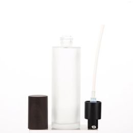 Storage Bottles 100ml 50pcs/lot Glass Pump Bottle With Serum Head And Wooden Plastic Cap In Black Round Cosmetic On Sale