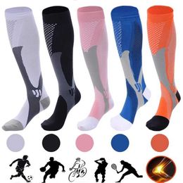 5PC Socks Hosiery Running Compression Socks Stockings 2030 mmhg Men Women Sports Socks for Marathon Cycling Football Varicose Veins Legging Z0221