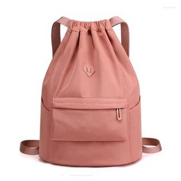 School Bags Portable Women Drawstring Backpack Lightweight Girl Travel Daypack Waterproof Nylon Shopping Bag Sports Hiking Swimming Bagpack