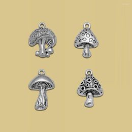 Charms Antique Silver Plated Mushroom Wild Forest Food Pendants For Diy Necklaces Jewellery Making Findings Supplies Accessories