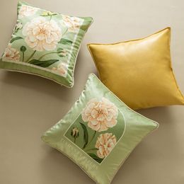Pillow Throw Covers 18X18 Room Decor Velvet Soft Floral Pillowcase For Couch Bed Sofa Light Luxury 45cm Square Green