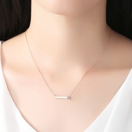 Koreanischer minimalistischer Stil Roségold S925 Silber Anhänger Halskette Mode sexy Frauen Kragen Kette Halskette hochwertiger Schmuck Valentinstag Geschenk