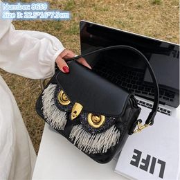 Whole ladies leathers shoulder bags street personality sequined beaded handbags sweet and lovely black studded handbag soft an257p
