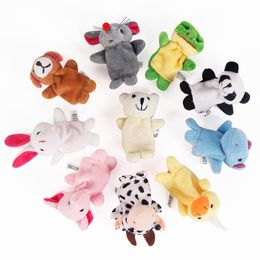 Cartoon Animals Finger Puppet Kids Toy Panda Hippo Rabbit Early Education Plush Toy Bear Frog Parent-child Interaction Tell Storey for Christmas Kid Birthday Gift 2-2