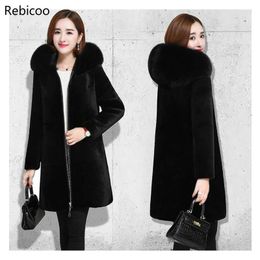 Women's Fur & Faux Leather Warm Loose Coat Woman Overcoat Jacket Plus Size