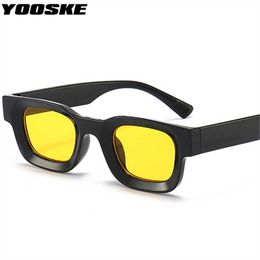 Sunglasses YOOSKE Vintage Small Sunglasses Men Women 2022 New Square Sun Glasses Concave Mirror Black Yellow Eyewear Shades UV400 G221215