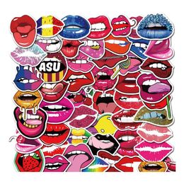Car Stickers Pack Of 50Pcs Wholesale Sexy Girls Red Lip Colorf Tooth Adt Decal Laptop Skateboard Motor Bottle Bk Lots Drop Delivery Dhf1V