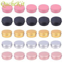 Food Savers Storage Containers 30pcs 5 10 15 20 30 50g Rosegold Round Empty Silver Aluminum Tin Spice Candle Jars Cosmetic Lip Balm Container Refillable Bottle 230221