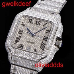 Moda de alta qualidade Iced Out WatchesMens Pulso Luxo Round Cut Lab Gr DDGU FMNW88