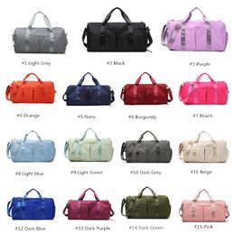 LL Duffel Bag Multifuncional Nylon Secret Storage Yoga Gym Grande Unisex Travel impermeável Casual Beach Exercise Bagagens Bags 15 Cores