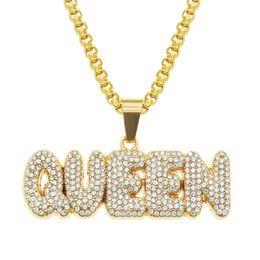 Hip Hop Große Buchstaben Anhänger Halskette Voller Glänzender Diamant Stein Coole Männer Edelstahl Edlen Schmuck