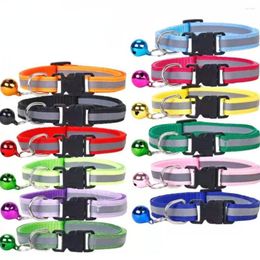 Dog Collars 1pcs 12 Colours Optional Reflective Breakaway Cat Collar Neck Ring Necklace Bell Pet Products Adjustable Accessories