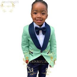 Clothing Sets Flower Boys New Design Wedding Party Suit Mint Green Jacket Formal Prom Dress Kids Tuxedo Outfits Children Performance Come W0222