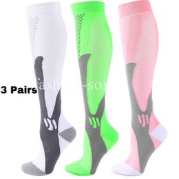 5PC Socks Hosiery 3 PAIRS Men Women Compression Socks Fit For Sports Compression Socks For Anti Fatigue Pain Relief Knee Prevent Varicose Veins Z0221