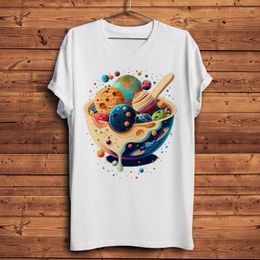 Men's T Shirts Universe Milky Way Planet Cereal Funny Geek Shirt Men Homme Casual Short Sleeve Tee Unisex Streetwear Tshirt No-sticker