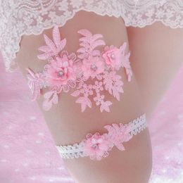 Headpieces Women Flower Leg Ring Sexy Lace Garter Belt Bowknot Wedding Garters Bridal Cosplay Fashion Stocking Thigh