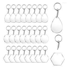 Hooks 24 Pieces Acrylic Blanks With Key Chain Rings Transparent Keychain Hole For DIY Projects And Crafts