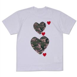 мужская футболка Дизайнерские футболки love red Сердце глаза Cdg Повседневная женская рубашка Quanlity Lovers Вышивка Футболка с коротким рукавом досуг уличная одежда прилив мода на открытом воздухе пот