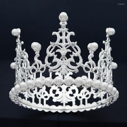 Headpieces 2023 European And American Accessories Cake Decoration Crown Children Birthday Headdress Alloy Pearl Round