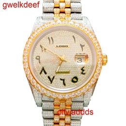 High Quality Fashion Iced Out WatchesMens Wrist Luxury Round Cut Lab Gr DDGU K2B5544