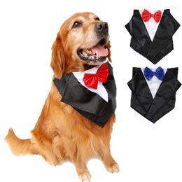 Dog Apparel Adjustable Pet Bow Tie British Style Triangle Scarf Gentleman Big Wedding Suit Decoration Accessories
