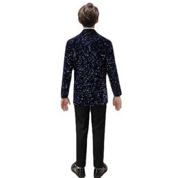 Clothing Sets Children Formal Handsome Sequined Suit Set Flower Boy Host Catwalk Piano Performance dress Come Kids Blazer Pant Clothing Set