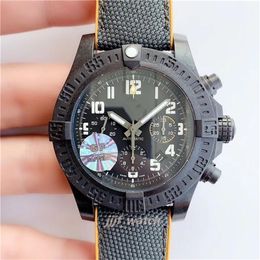 GF factory timing watch movement watch by 46MM carbon Fibre case one-way ratchet ring double anti-dazzle sapphire table