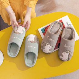 Slippers Women Men Winter Warm Fur Slippers Slide Sandals Cartoon Hedgehog Thick Soft Sole Ladies Boys Girls Home Indoor Cotton Shoes Z0215