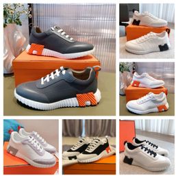 2023 Men's Bouncing Sneaker Shoes Suede & Leather Trainers Blue Black White Trainers Goatskin Light Sole Casual Walking Shoe Discount Footwear EU38-46