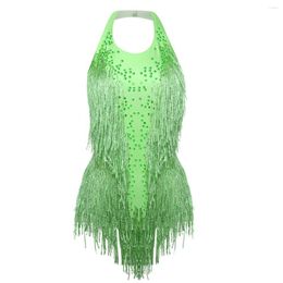 Stage Wear Sparkly Crystals Fringe Green Bodysuit Women Bling Rhinestones DJ Jazz Dance Costume Performance Nightclub Show Outfit