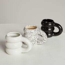 Mugs Creative Water Cup Ceramic Mug Nordic Coffee Cups with Big Handrip Colored Ceramics Juice 230221