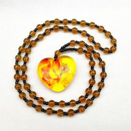 Crystal Amber Pendant Necklaces Women Men Fashion Charms Jewellery Natural Baltic Amber Necklace Amulet Gifts Ladies Fine Jewellery