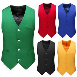 Men's Vests Fashion Casual High Quality Solid Colour Single Breasted Slim Large Size Business Waistcoat 230222
