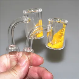 28mm OD Quartz Banger Nails 14mm 18mm Male Female With Yellow Sand Colour Changing Thermochromic Bucket Domeless Thermal Quartz Bangers