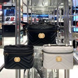 Luxury Designer Marmont Mini Shoulder bags totes toiletry Metal logo handbag womens mens fashion leather make up Storage clutch travel cosmetic box crossbody purse