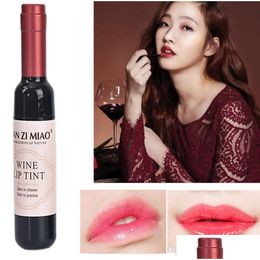 Lip Gloss Red Wine Bottle Matte Tint Waterproof Long Lasting Lipgloss Moisturize Cosmetic Liquid Lipstick 6 Colors Drop Delivery Hea Dh7Qa