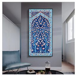 Painting Prints Traditional Ottoman Floral Wall Art Picture Canvas Poster Home Wall Decor Turkish Tile Tree of Life Watercolour Woo