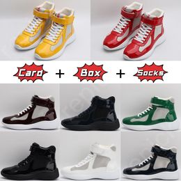 With Box Prad Top Designer Americas Cup Sneaker Shoes Men Casual Flats Rubber Sole Fabric Breathable Sports Wholesale Outdoor Trai Tc 1246