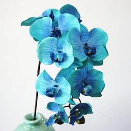 Decorative Flowers 10Heads European Moth Butterfly Orchids Big Artificial Orchid Home Wedding Party Decoration Fake Silk Flores